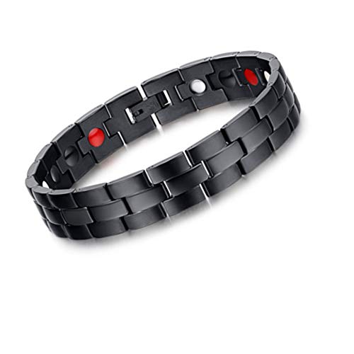 Amery Braccialetto Magnetico da Uomo Bracciali Terapia Magnetica Nero - Ilgrandebazar