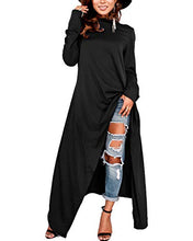 Carica l'immagine nel visualizzatore di Gallery, ZANZEA Donna Vestiti con Maniche Lunghe Asimmetrico Elegante Abito L, X-nero - Ilgrandebazar