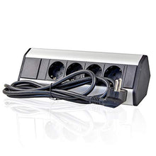 Carica l&#39;immagine nel visualizzatore di Gallery, Premium presa angolare 4 X Schuko in alluminio per cucina, ufficio, mobili....