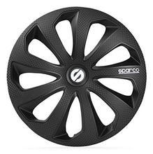 Carica l&#39;immagine nel visualizzatore di Gallery, Sparco SPC1574BKC Set copricerchi Sicilia, 15, nero/carbone - Ilgrandebazar