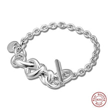Carica l&#39;immagine nel visualizzatore di Gallery, MOCCI 2019 - Braccialetto da donna con cuore annodato in argento 925, 18 cm - Ilgrandebazar
