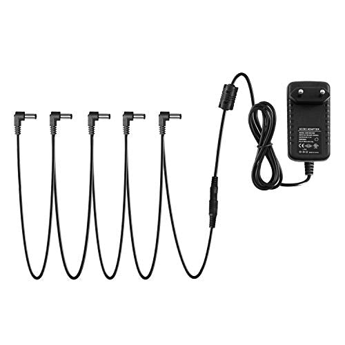 Donner Adattatore 9V DC 1A Alimentatore per i Pedali Cavo a 5 Vie 1