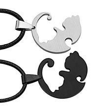 Carica l&#39;immagine nel visualizzatore di Gallery, Jovivi Collane di Coppia in Acciaio con Pendente a Forma Gatti Liscio - Ilgrandebazar