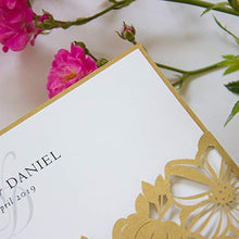 Carica l&#39;immagine nel visualizzatore di Gallery, Partecipazioni matrimonio taglio laser fai da te inviti oro carta... - Ilgrandebazar