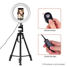Carica l&#39;immagine nel visualizzatore di Gallery, Andoer Luce ad Anello LED da 10 Pollici con Treppiede Supporto per Telefono...