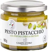 Carica l&#39;immagine nel visualizzatore di Gallery, CAMPO D&#39;ORO Set 2 Pezzi PESTO DI PISTACCHIO 180 GR. Specialità siciliane per...