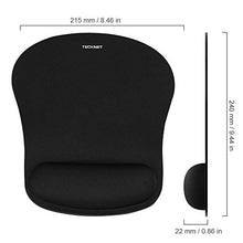 Carica l'immagine nel visualizzatore di Gallery, TECKNET Tappetino Mouse Polso Impermeabile, Pad Ergonomico con S, Nero