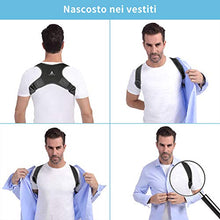 Carica l'immagine nel visualizzatore di Gallery, Correttore di Postura ANOOPSYCHE Supporto Schiena Traspirante Nero