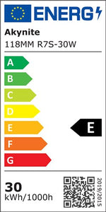 Akynite R7S LED 118mm 30W Dimmerabile 3000LM, Luce Calda 3000K, Equivalente a Lampada Alogena R7S J118 300W 250W, AC 220V, Lampadina R7S 118mm LED Ceramica alta Luminosità per Studio, 1 pezzo