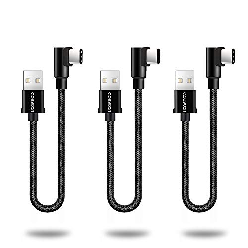 aceyoon Cavo USB Type-C 90 Gradi 30cm 3 Pezzi 90 Degree USBC 0.3m*3 - Ilgrandebazar