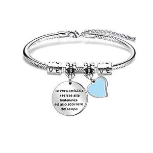 Bracciale Serpente Amicizia Donna In Acciaio, Con Incisione, Regalo Per Migliore Amica