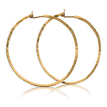Carica l&#39;immagine nel visualizzatore di Gallery, Orecchini a cerchio martellati 14k oro riempito a grandi...