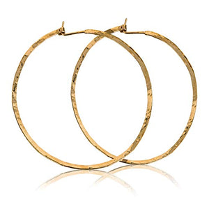 Orecchini a cerchio martellati 14k oro riempito a grandi...