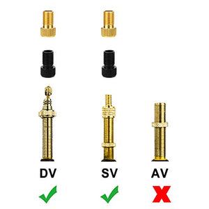 QKURT Adattatore da 4pcs Presta a Schrader Bike Valve Adaptor, in Alluminio...
