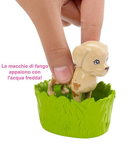 Barbie Cambia, Playset con Bambola e Due Cuccioli Che Cambiano Colore con... - Ilgrandebazar