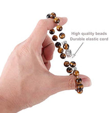 Carica l&#39;immagine nel visualizzatore di Gallery, BESTEEL 6PCS 8MM Palline Bracciali per Uomo Vulcanica Giallo Tigre Occhio... - Ilgrandebazar