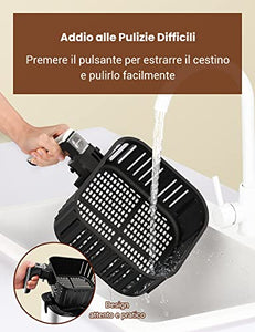 Proscenic T21 Friggitrice ad Aria, 5.5L Air Fryer Controllo con App & Alexa e Display LED Toccabile, Funzioni Timer/Preriscaldamento/Programmi/Senza BPA e PFOA per Patatine Fritte/Ali di Pollo/Pizza
