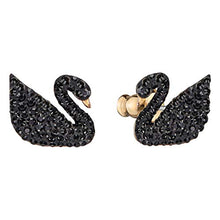 Carica l&#39;immagine nel visualizzatore di Gallery, Swarovski Orecchini Jacket Iconic Swan, Cristallo Nero, Placcati Nella... - Ilgrandebazar