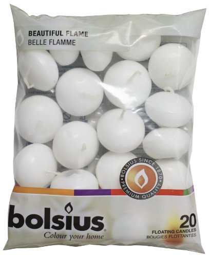 Bolsius Candele galleggianti Decorative, Cera, Bianco, 4.5cm w X 3cm Bianco