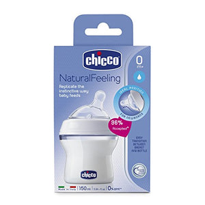 Chicco Natural Feeling Bottiglia Flusso Normale con tetarella inclinata, 0M... - Ilgrandebazar