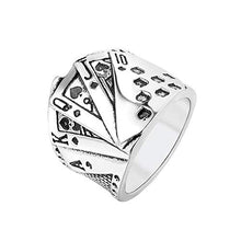 Carica l&#39;immagine nel visualizzatore di Gallery, PAMTIER Carte da Poker Anello Uomo Acciaio Inossidabile Argento - Ilgrandebazar