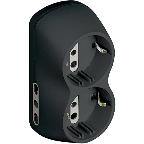 BTicino S3614G Adattatore B4, Bipasso 10/16A e 2 Prese P30, Spina 16A, Nero - Ilgrandebazar