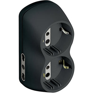 BTicino S3614G Adattatore B4, Bipasso 10/16A e 2 Prese P30, Spina 16A, Nero - Ilgrandebazar