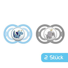 Carica l&#39;immagine nel visualizzatore di Gallery, MAM, Ciuccio anti colica Perfect, in silicone, 16+, confezione doppia, Blu e...