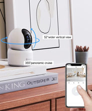 Carica l&#39;immagine nel visualizzatore di Gallery, GALAYOU 2K Telecamera Wifi Interno, Videocamera Sorveglianza Interno Wifi, IP Cam 360 con Visione Notturna, Tracciamento di Movimento, Audio Bidirezionale, Funziona con Google Assistant G2