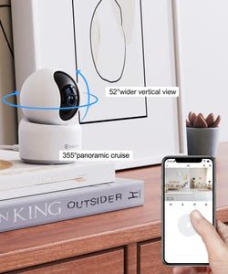 GALAYOU 2K Telecamera Wifi Interno, Videocamera Sorveglianza Interno Wifi, IP Cam 360 con Visione Notturna, Tracciamento di Movimento, Audio Bidirezionale, Funziona con Google Assistant G2