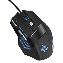 Carica l'immagine nel visualizzatore di Gallery, QueenDer Mouse Gaming,Gioco/Lavoro Wired USB Mouse,Ergonomico Lampada black