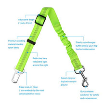 Carica l'immagine nel visualizzatore di Gallery, Zellar Cintura di Sicurezza per Cani, Regolabile in Nylon 2pcs, nero+verde