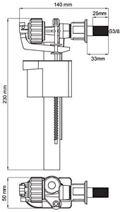 Valvola di Riempimento Universale per WC Risciacquo 3/8 Ugello in Ottone,... - Ilgrandebazar