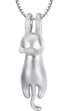 Carica l&#39;immagine nel visualizzatore di Gallery, ANEWISH Donna Collana Gatto Pendente s925 Argento Sterling, 45cm - Ilgrandebazar