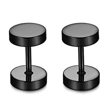 Carica l&#39;immagine nel visualizzatore di Gallery, aituo unisex forte 2pcs punk gotico di 5mm+8mm+10mm, 3 pairs in total, Nero