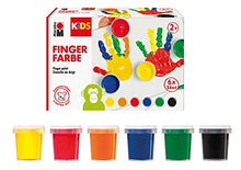 Carica l'immagine nel visualizzatore di Gallery, Marabu, set di 6 colori vivaci KiDS, ciascuno da 35 ml, adatti per dipingere con le mani all’asilo, a scuola, in terapia e a casa, senza parabeni, vegani, senza lattosio, senza glutine, 0303000050800
