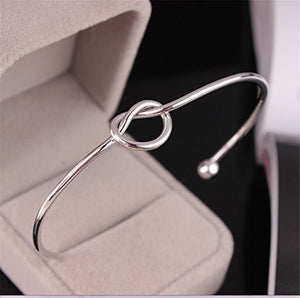 BODYA Donna L'amore del braccialetto nodo regolabile fiocco Argento - Ilgrandebazar