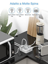 Carica l&#39;immagine nel visualizzatore di Gallery, TESSAN Ciabatta Multipresa con USB, Multipresa Elettrica con 4 Schuko e 4 Bivalenti 10A/16A, Ciabatta Multipresa con 3 USB e Interruttore Bipolare, Multipresa con Cavo 2M e Spina 16A, 3680W