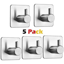Carica l'immagine nel visualizzatore di Gallery, Auxmir Ganci Adesivi 3M Appendiabiti in Acciaio Inox SUS304 Set di 5 PZ