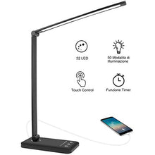 Carica l&#39;immagine nel visualizzatore di Gallery, Lampada da Scrivania LED, AUELEK Tavolo Ricaricabile Pieghevole Nero - Ilgrandebazar