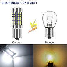 Carica l&#39;immagine nel visualizzatore di Gallery, SanGlory 2 x Lampadine LED Auto P21W 1156 BA15S Canbus Sensa Errore 54-SMD...