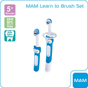 MAM 70513711 - Set di spazzolini per bambini, Blu, età 5+ mesi