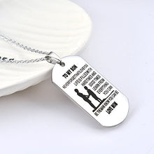 Carica l'immagine nel visualizzatore di Gallery, Collana con piastrina in acciaio inox frase dedicata al figlio dalla... - Ilgrandebazar