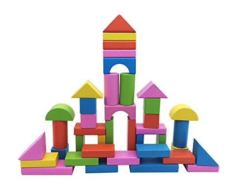 Afunti 50 Pezzi in Legno Costruzione Set Blocchi Giocattolo Educativi per... - Ilgrandebazar