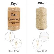 Carica l&#39;immagine nel visualizzatore di Gallery, Corda di spago iuta Fuyit Totale 3 rotoli, 300 piedi Colore Originale 2