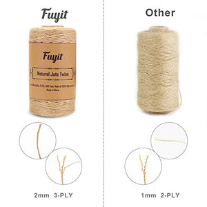 Corda di spago iuta Fuyit Totale 3 rotoli, 300 piedi Colore Originale 2