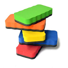 Carica l&#39;immagine nel visualizzatore di Gallery, OfficeTree Set 5 Cancellino Lavagna Magnetica Bianca - 5 colori - Cancellino... - Ilgrandebazar