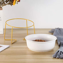 Carica l'immagine nel visualizzatore di Gallery, HCHLQLZ Bianco Ceramica Inclinato Alzato Ciotole per Cani grande, bianco