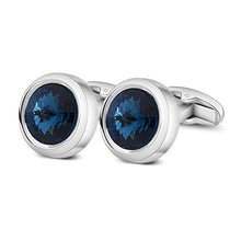 Carica l&#39;immagine nel visualizzatore di Gallery, MERIT OCEAN Uomo Stile Elegante Cuff Link Super Brillante Cristallo Blu - Ilgrandebazar