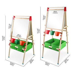Arkmiido Cavalletto per Bambini Lavagna in Legno a Doppia Faccia 4 1,... - Ilgrandebazar